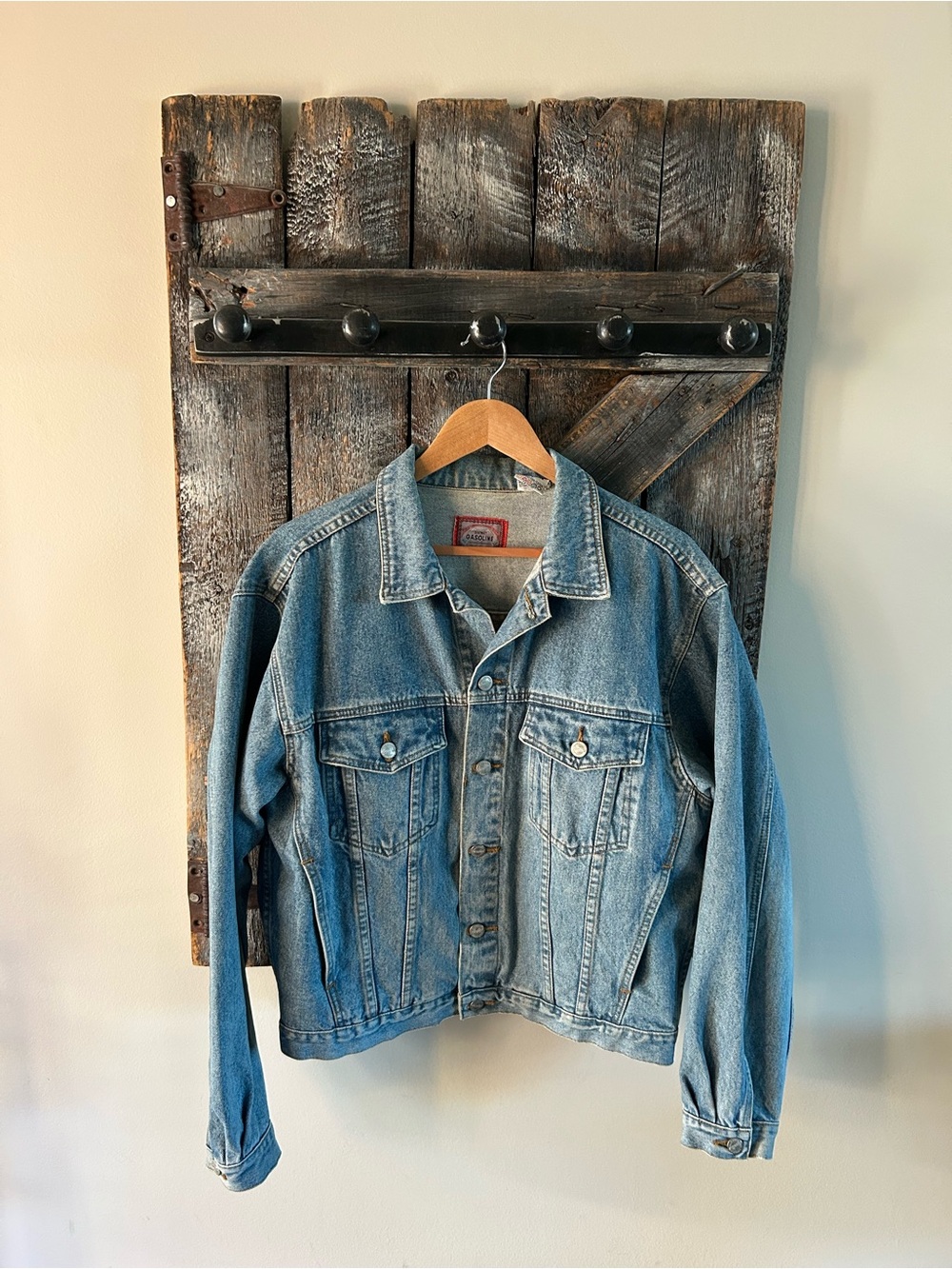 Men's Vintage District Gasoline Classic Light Blue Denim Jacket